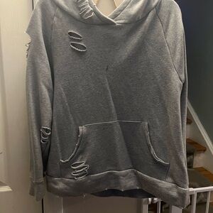 Chelsea DeBoer Lily & Lottie Distressed Gray Hoodie